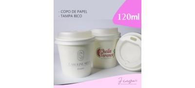 Copo de café 120ml c/ tampa Personalizado - 15 UN