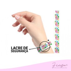  PULSEIRA DE IDENTIFICAÇÃO PERSONALIZADA -  MATERIAL SINTÉTICO - 4X0 - 100unid